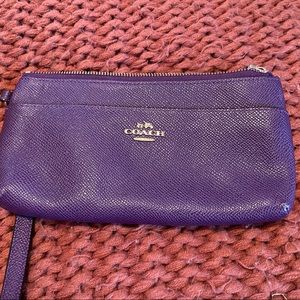 Coach Embossed Textured Leather Wristlet Wallet